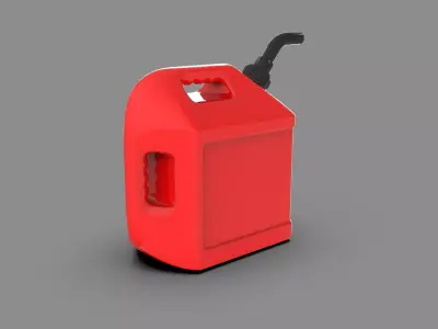 Red Plastic Fuel Can Gasoline Jerry Can 3D Model Low-poly 3D model