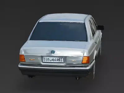 Silver Executive Sedan 3D Model Low-poly 3D model