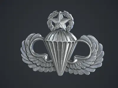 Parachutist Badge Low-poly 3D model