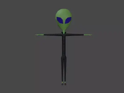 Cartoon Alien Low-poly 3D model get