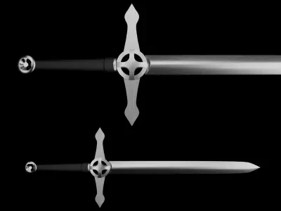 Templar Sword - Medieval Sword Low-poly 3D model