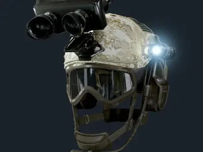 Military Helmet 02 Game Ready Low-poly 3D model