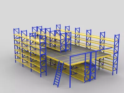 Multi Level Industrial Storage 3D model