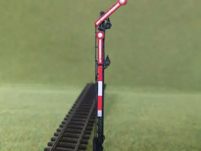 Railway Semaphore double arm static clear way 1-87 resin 3D print model