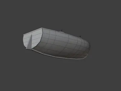 LOW POLY WOODEN BOAT Low-poly 3D model