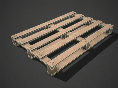 Low poly European Wood pallet 02 PBR Game Ready Free low-poly 3D model