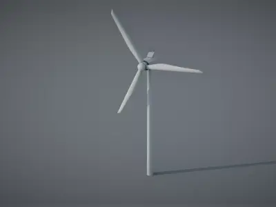 Wind Turbine For Green Energy Low-poly 3D model