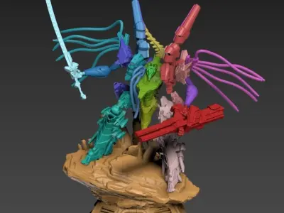 Wired Mech Static 100mm Set 3D print model