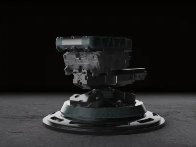 Robot mech botic Turret scifi plasma 3D model