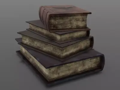 Old Books 3D Model  Low-poly 3D model
