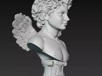 Antique Eros Classic Mythological Angel Bust Collection 3D print model