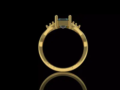 London Blue Emerald Ring 3D print model