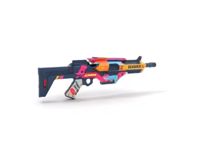 Vibrant Assault Rifle model pack Low-poly 3D model purchase