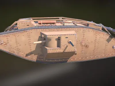 Mark IV tank  Low-poly 3D model