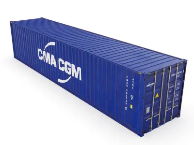 40 feet CMA-CGM standard shipping container 3D model