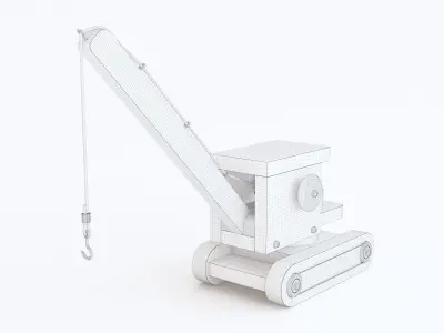 Wooden toy crane 01 3D model