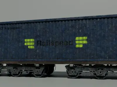 Diesel Locomotive Freight Train 3D Model 3D model