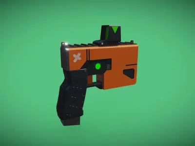 Sci-Fi Handgun stylized Low-poly 3D model