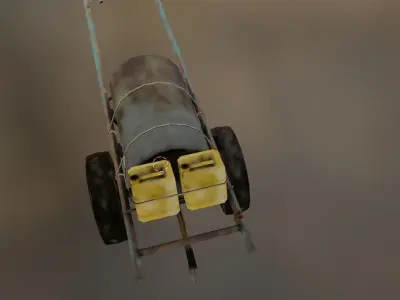 horse cart Low-poly 3D model