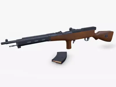 Fedorov Avtomat WW1 USSR Assault Rifle Low-poly PBR Low-poly 3D model