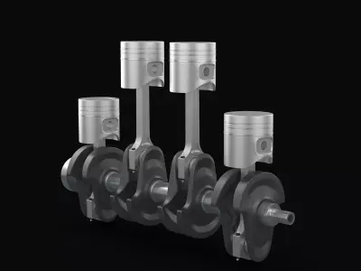 Crankshaft Animation 3D model