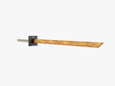 Wooden Ninjato Low-poly 3D model