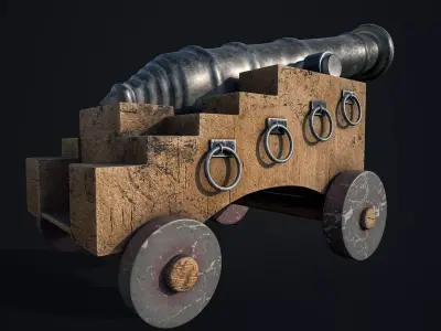 Old Cannon 3D Model Game Ready PBR 3D model