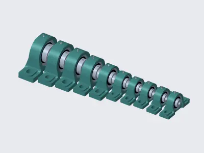 Ball Bearing Cast Iron Pillow Blocks Free 3D model