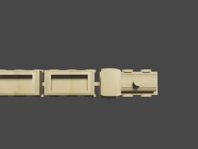 Wooden train low-poly 3D model purchase