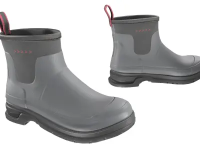 Grey Short Rubber Boots 3D model