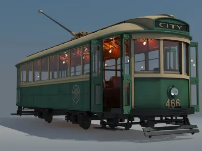 X-1 class tram No 466 3D model