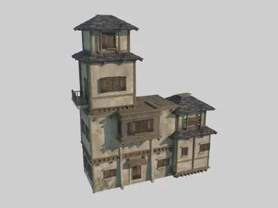 Medieval houses buildings and residences 3D model