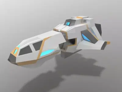 Sci-fi Space Aircraft SA-4  Low-poly 3D model