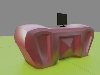 Table office desk with plastic part 2 3D model