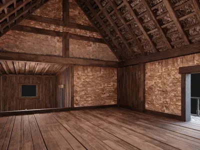 Old House Building 4K Textures GameReady 199 Low-poly 3D model