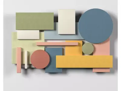 Wall Colored shapes Decoration - 60x35 - Collection - Part 6 3D model