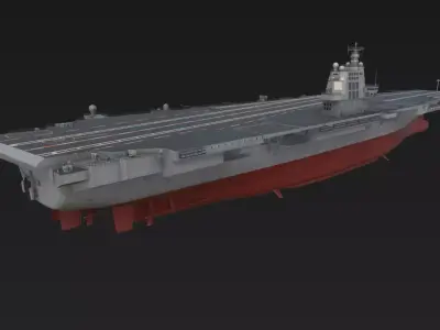 CHINA CNS Fujian  Aircraft Carrier Low-poly 3D model