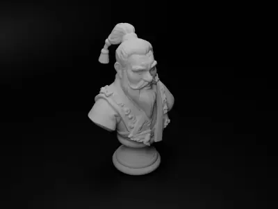 Chinese Kung Fu Master Bust Chess 3D print model