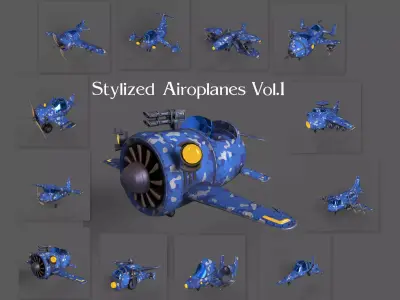 STYLIZED TOON AIROPLANES  VOL1 Low-poly 3D model