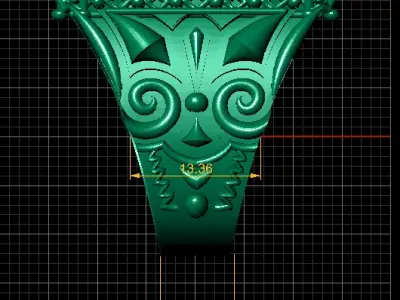 GENTS BLACK OXODISED ANTIQUE RING 3D PRINTABLE MODEL 3D print model