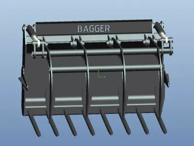 Wood grabber and grass grabber 3D model