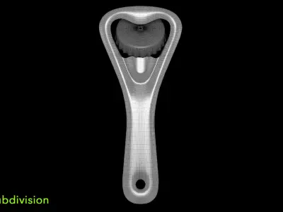 Bottle opener Low-poly 3D model purchase