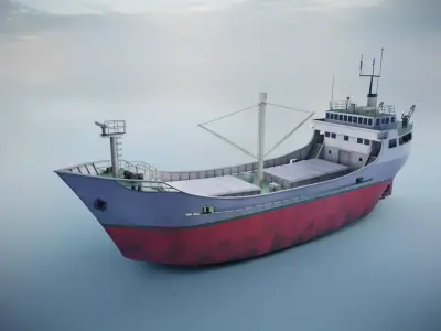 Cargo Ship Low-poly 3D model