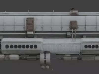 Realistic Sci-Fi Heavy Cargo Shuttle 3D Model Low-poly 3D model