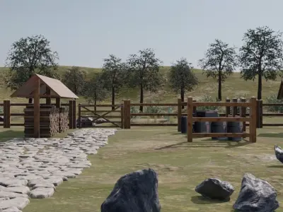 Charming Village Layout 3D model