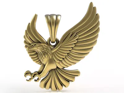 Antique Falcon Pendant 3D print model