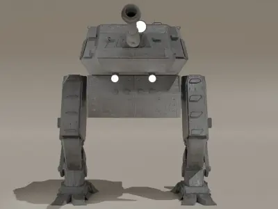 Destroyer Mech Walker with RIG and LOWPOLY Default Camo Low-poly 3D model