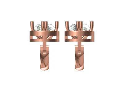 Simple Round Diamond Hoop Earring 3D print model