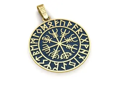 norse mythology odin logo runavon pendent 3D print model purchase