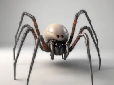 low poly spider Low-poly 3D model